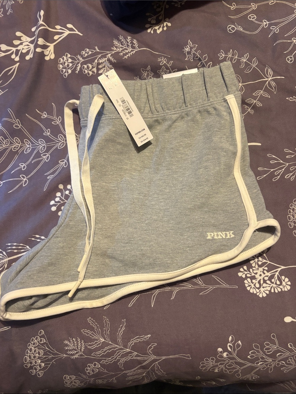PINK Victoria's Secret Gray Shorts with White Trim